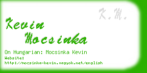 kevin mocsinka business card